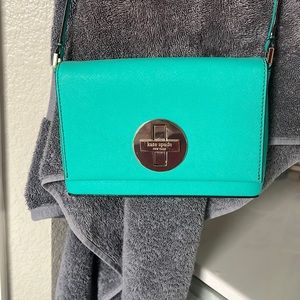 Small turquoise Kate Spade crossbody purse